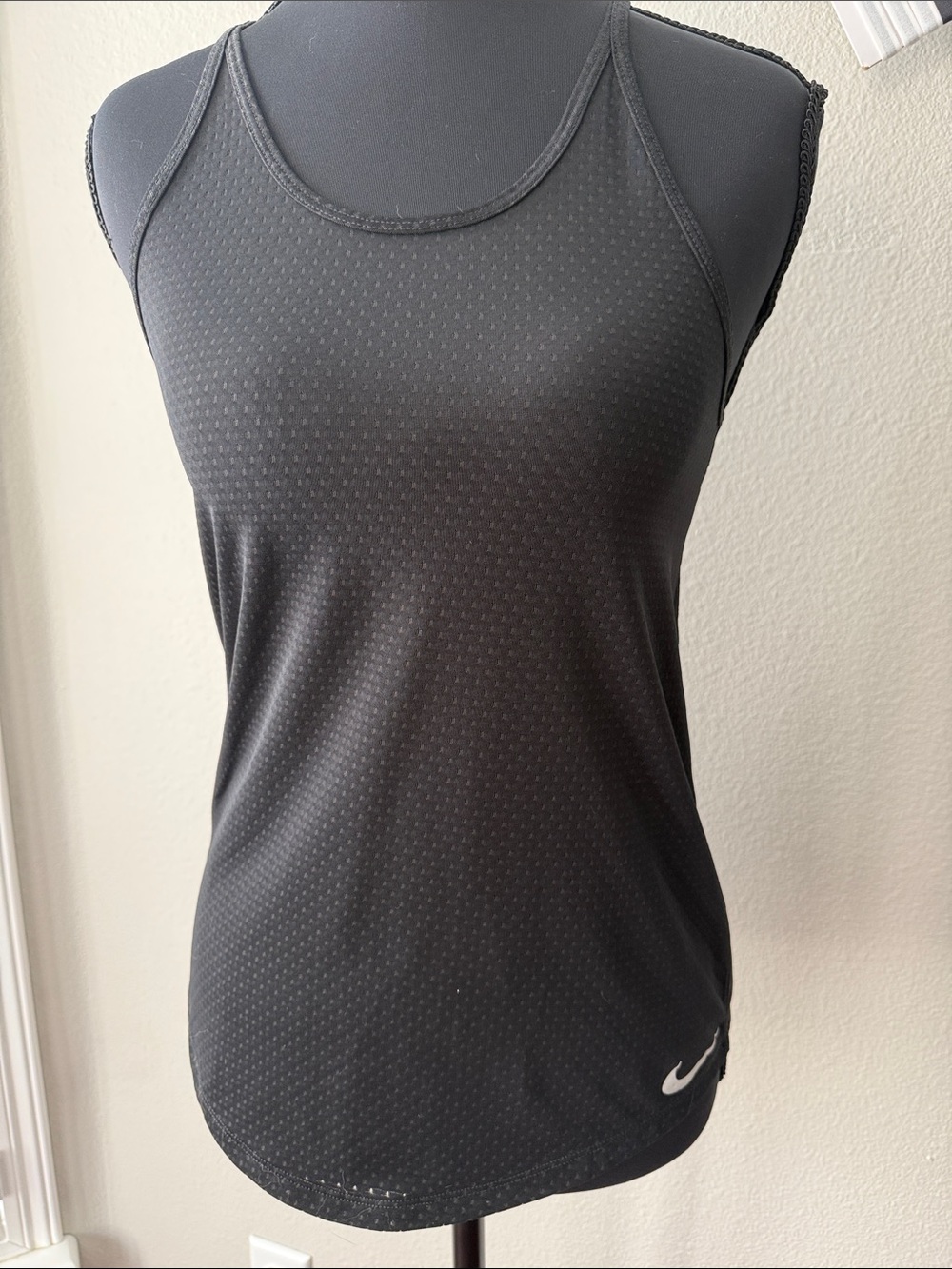 Nike Black Athletic Mesh Racerback Tank with 5 Nike brand new headbands